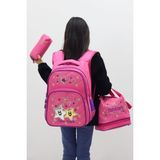 Probag Cute Stars Kız Çocuk 3’lü Okul Çanta Seti Yıldızlı Sırt Çantası Termal Beslenme Çantası Kalemlik - 3'lü Paket - Pembe