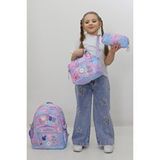 Probag Kız Çocuk Okul Çantası 3lü Set Beslenme Kalemlik Lila Pembe Desenli İlkokul Anaokulu Mor