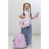 Probag Kız Çocuk Okul Çantası 3lü Set Nota Desenli Lila Sırt Çantası Beslenme Kalemlik İlkokul Mor
