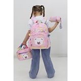 Probag Kız Çocuk Okul Çantası 3lü Set Pembe Ayıcıklı Beslenme Kalemlik İlkokul Anaokulu