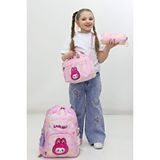 Probag Kız Çocuk Okul Çantası 3lü Set Sevimli Karakterli Pembe Beslenme Kalemlik İlkokul Anaokulu