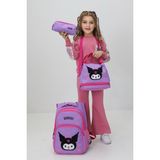 Probag Kuromi Tasarımlı Kız Çocuk 3’lü Okul Çanta Seti Sırt Çantası Termal Beslenme Çantası Kalemlik