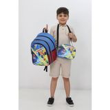 Probag Minecraft Erkek Çocuk Okul Çantası ve Beslenme Çantası Seti Mavi Bordo Ilkokul Anaokulu Sırt Çantası - Mavi - Bordo