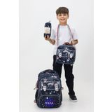 Probag NASA 3'lü Çanta Sırt Çantası Beslenme Çantası Kalemlik Çocuk İlkokul Çantası Peluş Oyuncak Hediyeli