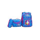Probag Renkli Unicorn Temalı Kız Çocuk Okul Çanta Seti – 3'lü Set (Sırt Çantası Termal Beslenme Kalemlik)