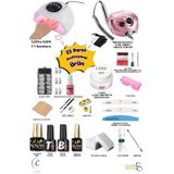 PRObeauty 23 Parça Profesyonel Protez Tırnak Seti (320W UV NAİL DRİLL PRO 5'Lİ FREZE UCU)