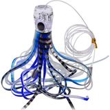 Proberos Maket Balık Deniz Balıkçılığı Ahtapot 3D Gözler Balık Yemi Wobler - 70 gr, 17 cm, hook 6/0# - Mavi