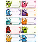 ProBest Design Canavar Çocuk Isim Etiketi – Defter, Kitap, Çanta Için Renkli Kuşe Sticker