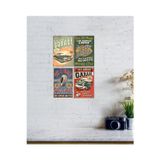 Probest Retro Ahşap 3 Lü Tablo, Estetik Duvar Mdf Ahşap Tablolar