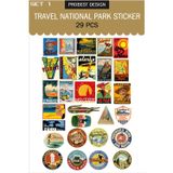 Probest Seyahat Park Temalı Bavul Etiketleri, Retro Sticker, Laptop, Karavan, Defter Etiketleri