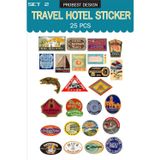 Probest Seyahat Retro Otel Temalı Bavul Etiketleri, Retro Sticker