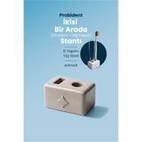 Probident Dil Temizleme + Diş Fırçası Standı – İkisi Bir Arada - Antrasit