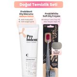 Probident Doğal Temizlik Seti-Aktif Probiyotik Zerdeçal Özütlü Diş Macunu+Himalaya Tuzu Kaplı Diş Fırçası