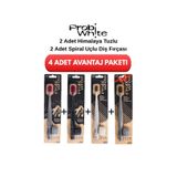 Probident Probi White 2 Adet Himalaya Tuzlu Diş Fırçası + 2 Adet Spiral Uçlu Diş Fırçası - 4'lü Paket