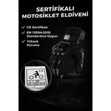 Probiker Darbeli Bedenli Motosiklet Eldiveni (Anahtarlık Hediyeli) En 13594: 2015 Koruma Standardına Uygun Yarım Parmak - Renk: Siyah | Beden: XL - Siyah - Açık Gri