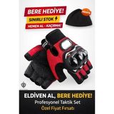 Probiker Kısa Motosiklet Eldiveni Yazlık - Renk: Kırmızı / Siyah | Beden: 2XL - Siyah - Kırımızı