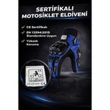 Probiker Motosiklet İçin Tam Parmak Koruyucu Eldiven - Renk: Mavi Beden: 2XL