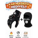 Probiker Sertifikalı yasaya uygun Tam Parmak Motosiklet Eldiveni + Termal Baklava - Renk: Siyah / BASKILI | Beden: L - Siyah Guy Fawkes Baskılı