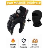 Probiker Sertifikalı yasaya uygun Tam Parmak Motosiklet Eldiveni + Termal Baklava - Renk: Siyah | Beden: M - Siyah - Açık Gri