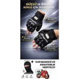 Probiker Yarım Parmak Korumalı Motosiklet Eldiveni - Renk: Siyah Beden: L, SİYAH