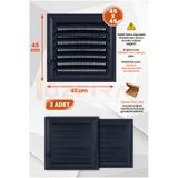 Process Özfırat Pvc Yapı / Menfez 45x45 Cm Banyo / Wc Havalandırma Menfezi / Plastik Antrasit Renk - 2 Adet