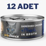 Prochoice 12x70 gr Deluxe Shredded Chicken&Mussels Kedi Konservesi