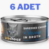 Prochoice 6x70 gr Deluxe Shredded Chicken Shrimp Kedi Konservesi