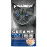 Prochoice Creamy 4x15 gr Tavuklu Karidesli Sıvı Kedi Ödülü