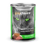 ProChoice Seçici Kediler için Sığır Etli ve Ciğerli Şekersiz Tahılsız Ezme 400 gr Kedi Konservesi