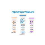 Procsın Üçlü Krem Seti (Hyaluronik Asit Krem 50 Ml+Kolajen Krem 50 Ml+C Vitamini Krem 50 Ml)