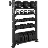 Prodips 5 Katlı Duvara Monte Sağlık Topu Kettlebell Dambıl Ağırlık Plaka Depolama Standı