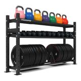 Prodips Ağırlık Plaka Flanş Dambıl Kettlebell Depolama Standı 3 Raf - Siyah