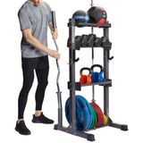 Prodips Ağırlık Sehpası Dambıl Plaka Bar Sağlık Topu Kettlebell Depolama Standı - Siyah