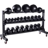 Prodips Mobil Profesyonel Dambıl ve Medicine Ball Sağlık Topudepolama Standı - 25 kg - Siyah
