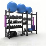 Prodips Profesyonel Gym Fitness Crossfit Ağırlık ve Aksesuar Depolama Standı - Siyah