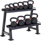 Prodips Siyah İki Katlı Kettlebell Standı Dayanıklı Malzeme ile Ağırlıklar için Özel Tasarım