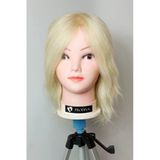 PRODİVA KUAFÖR EĞİTİM MANKENİ GERÇEK SAÇ - KUAFÖR EĞİTİM PUPPETİ - 30CM PLATİN SAÇ- KESİM İÇİN