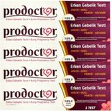 Prodoctor Erken Gebelik Testi x 5 Pratik Hızlı Hijyenik %99.8 Kesin Sonuç