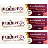 Prodoctor Erken Hamilelik Testi - Tek Kullanımlık, Hızlı Sonuç, Alüminyum Folyo Ambalajlı (3 Adet)