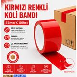 Producer1 Renkli ( Kırmızı ) Koli Bandı 45x100 Metre 6 Adet 1 Paket