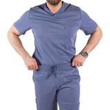 Prof. Adrenaline Erkek Scrubs Pantolonu – 7 Cepli, Klasik Kesim, Esnek ve Rahat Doktor / Hemşire Tekalt - Antrasit