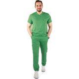 Prof. Adrenaline Erkek Scrubs Tek Üst – Modern V Yaka, Özel Kesim, 3 Cepli, Yumuşak ve Rahat Doktor / Hemşire Forması - Koyu Yeşil