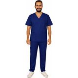 Prof Victory Erkek Scrubs Takımı – Çok Cepli, Likralı Doktor Hemşire Forması - Lacivert