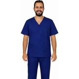 Prof Victory Erkek Scrubs Tek Üst – V Yaka, 5 Cepli, Esnek ve Yumuşak Doktor / Hemşire Forması - Lacivert