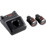 Professional 12 Volt Akü Şarj Cihazı Seti (2 x 2,0 Ah Li-Ion Akü + Gal 12V-40 Şarj Cihazı, Karton Kutuda)