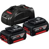 Professional 18 Volt Akü Şarj Cihazı Seti (2 x 5,0 Ah Li-Ion Akü + Gal 1880 Cv Şarj Cihazı, Karton Kutuda) - Option-1