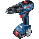 Professional Gsb 18V-50 Akülü Darbeli Delme Vidalama Makinesi (18 Volt, 2 x 2,0 Ah Akü, Şarj Cihazı, Yumuşak/sert Tork: 28/54 Nm; L-Case Plastik Çanta)
