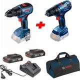 Professional Gsr 18V-50 + Gsr 180-LI 18V 2.0 Ah Çift Akülü Set Vidalama Şarjlı Matkap