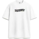 Professional Overthinker Yazılı Y2K Tasarım Baskılı Relaxed Fit Unisex Beyaz Tişört - Siyah - XL