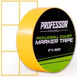 Professor Pickleball Mahkeme Bandı - Tam Boy Mahkeme Yapar - Dış Mekan Turşu İşaretleme Kiti - 5 cm x 200 FT, Geçici Mahkeme Hatları için Sarı Bant, Kalıntı Yok, Hızlı ve Kolay Uygulama
